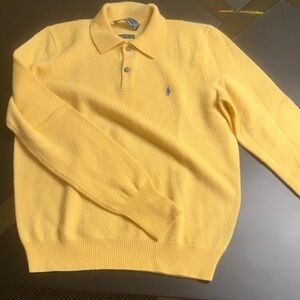 Ralph Lauren Cream Lambswool Polo Sweater